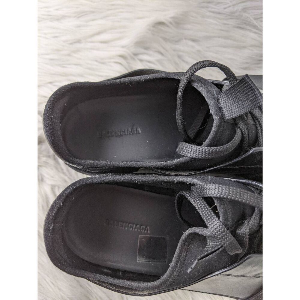 Balenciaga Black Leather and Mesh Race Runner Sneakers Size 39 - Picture 4 of 9